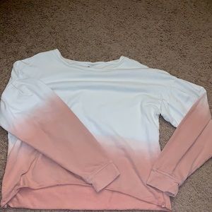 Pink and white ombré long sleeved top